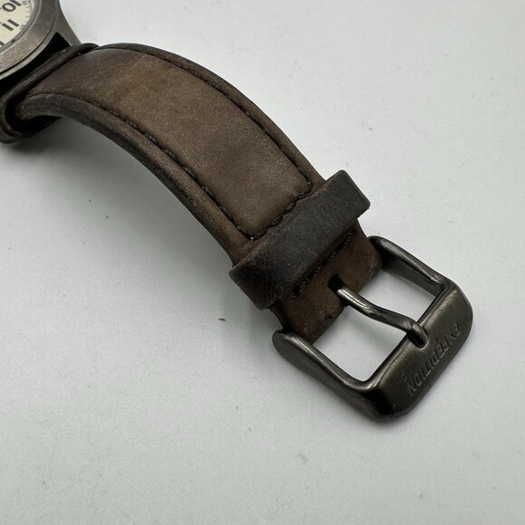 Timex Expedition Watch Men Silver Tone Indiglo Dial Leather Band T49870 Working - Picture 4 of 12